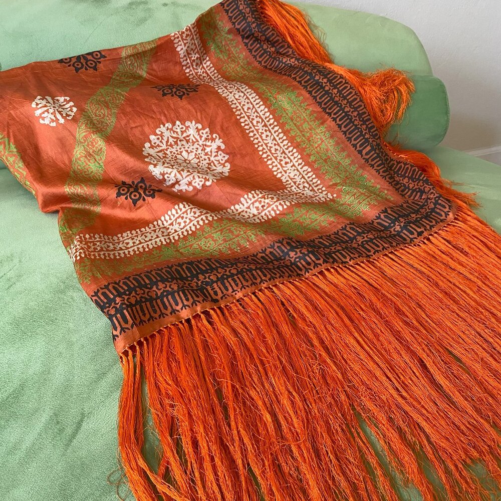 Bright and Spectacular, ColorfulVintage Silk Scarf | Wrap | Sarong | Piano Shawl